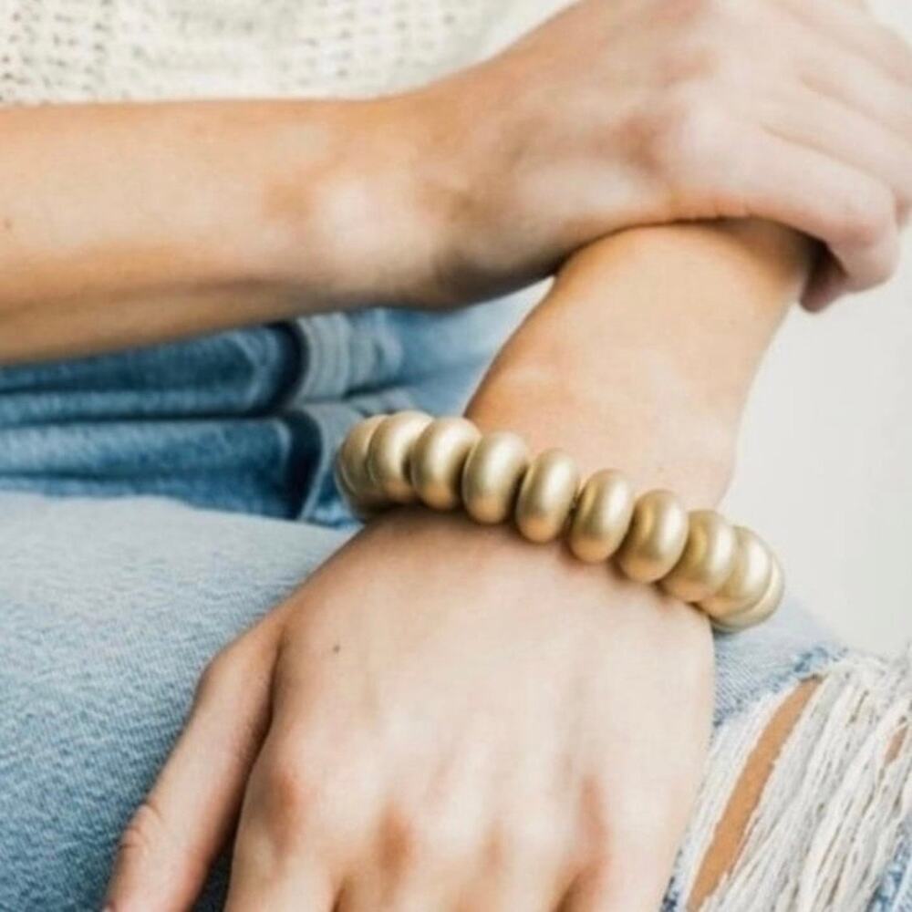 New Plunder “Alexandra” Matte Gold Bracelet (6.5”) Small - Picture 2 of 5